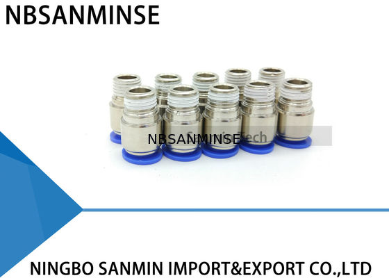 POC Tube Plastik Pneumatic Parts Putaran Male Lurus Pneumatic Dorong Dalam Koneksi Fitting Connector Sanmin