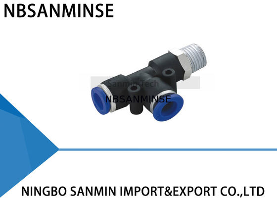 PST Kompresor Udara Bagian Pengendali Pneumatic Air Fittings Pria Run Tee Sanmin