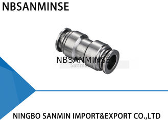 Push Dalam Food Grade SS316L Pneumatic Air Fittings, Anticorrosion Stainless Steel Union Lurus
