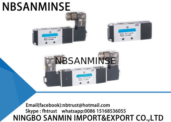 4V 100 Series Solenoid Pneumatic Valve Tipe Tiga Posisi Ganda Dikendalikan AirTAC