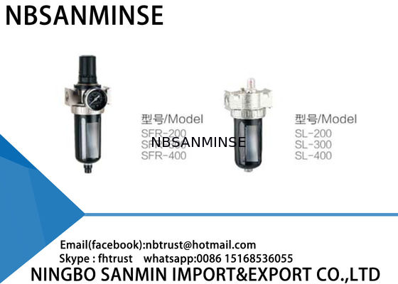 SFR 1/4 3/8 Filter Regulator Lubricator Struktur Kompak Kehilangan Tekanan Rendah