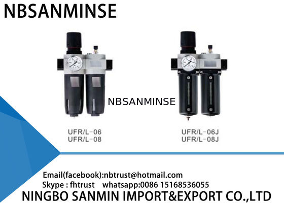 Regulator Filter Udara Lubricator Pneumatik Dua Unit FRL Automation Mesin CNC Bagian kompresor udara