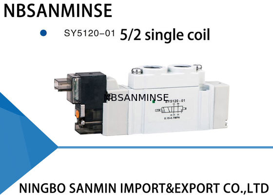 SY5000 Mini Pneumatic Solenoid Valve 220VAC Tahan Debu 5/2 5/3 Posisi