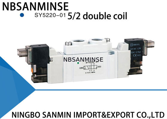 SY5000 Mini Pneumatic Solenoid Valve 220VAC Tahan Debu 5/2 5/3 Posisi