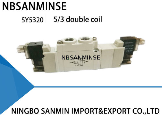 SY5000 Mini Pneumatic Solenoid Valve 220VAC Tahan Debu 5/2 5/3 Posisi