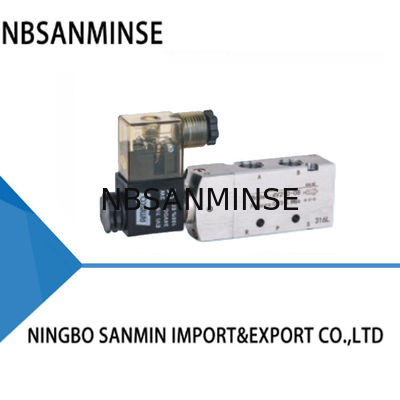 SANMIN Semua Plat Stainless Steel Jenis Katup Kontrol Listrik Tunggal 0.2-1.0Mpa 120 ° C spool valve spacer type