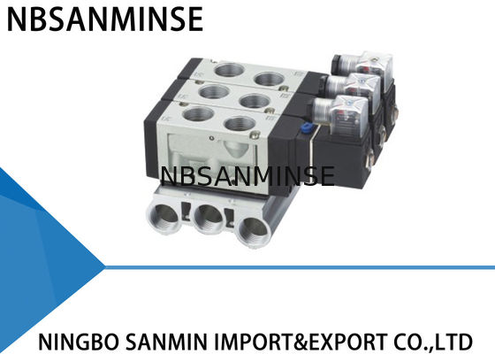 Five Port G3 / 4 "Thread Pipe Solenoid Pneumatic Valve Jenis Pilot Internal