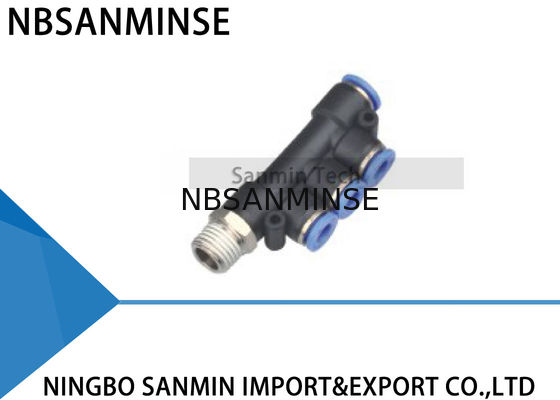 One Touch Plastik 5 Way Air Quick Pneumatic Connection Fitting R Thread Selang konektor Sanmin PKD lima pipa