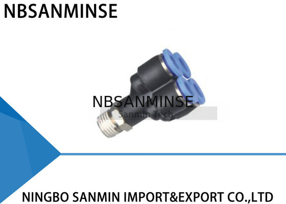PXT Pneumatic Air Fittings Konektor Cepat 5 Way Double Y Type Push In Joint Sanmin