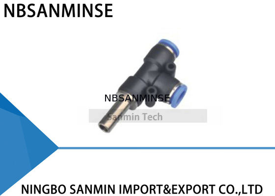 PDJ Konektor Selang Pneumatik Cabang Run Tee Push Dalam Satu Sentuhan Udara Fitting Cepat Sanmin Berkualitas Tinggi