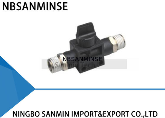 HVSS Pneumatic Flow Control Valve Tangan Thread Untuk Thread Connector Dorong Dalam 2Way / 3 Way Fiting Sanmin