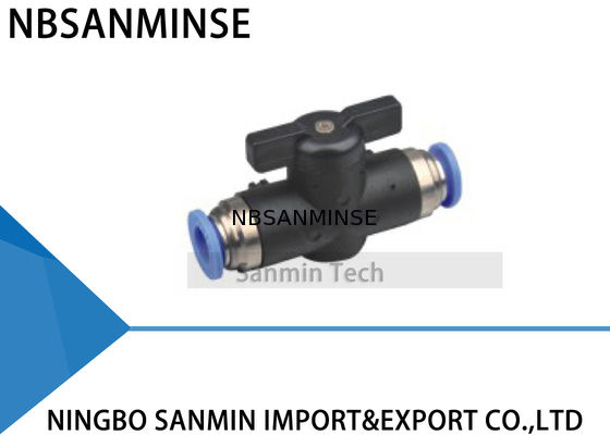 BVU Equal Lurus Koneksi Cepat Ball Valve Fittings Untuk Tekanan Kompresor Udara Perangkat Pneumatik Sanmin