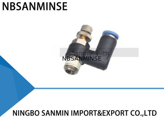 SS Pria Thread Pneumatic Air Speed ​​Throttle Flow Control Valve Fitting Konektor Putar Sanmin