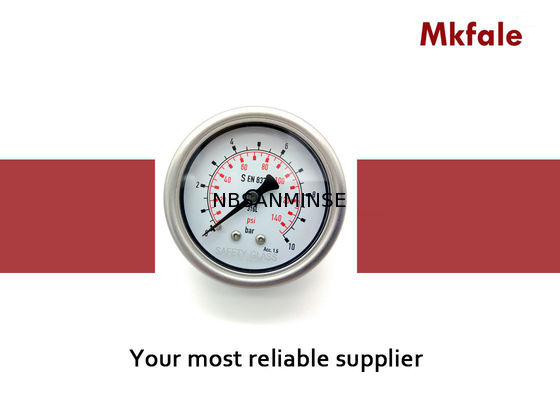 63B / L 2,5 Inch Liquid Diisi Bahan Bakar Tekanan Gauge Laser Welding Dengan Sertifikat CE