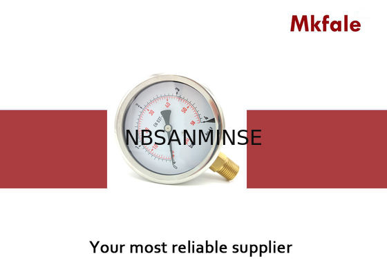 100mm pengukur tekanan cair diisi Stainless Steel Pressure Gauge