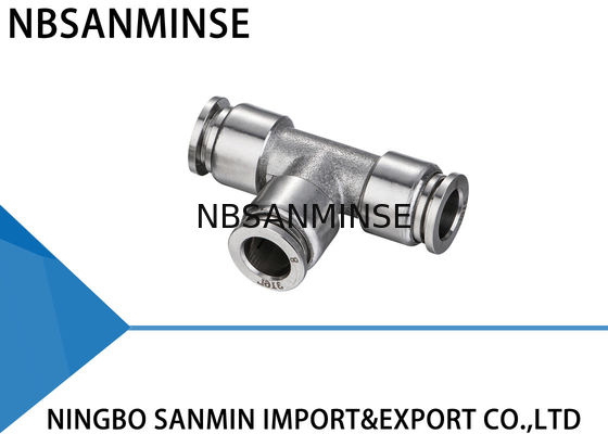 NBSANMINSE SSPUT Connector Pneumatic Anticorrosion Kompresor Udara Stainless Steel Fitting Food Grade Pas Union Tee