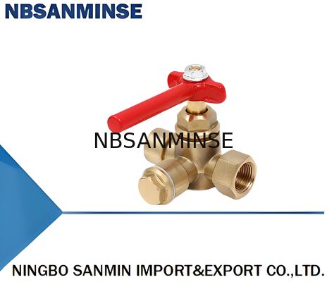 1 2 Inch 1.6Mpa Pressure Gauge Valve Tiga Cara Dengan Tubuh Kuningan