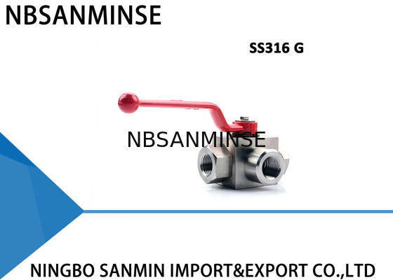 KHB3K SS316 Three Way Hydraulic Ball Valve Tahan Korosi Suhu Normal
