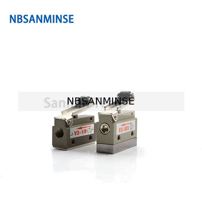 Nbsanminse V2-M5 V2-1/8 2/2 Way Air Mechnical Control Valve Pneumatic Two Way Roller Valve Automation Line