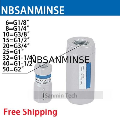 Nbsanminse KA Check Valve Pneumatic Air Valve 1/8 1/4 3/8 1/2 3/4 1 1-1/4 1-1/2 2 Katup Satu Arah untuk Otomatisasi