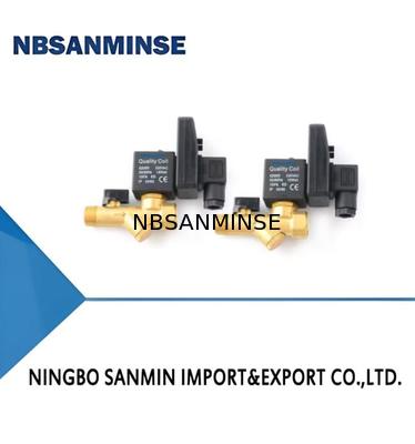 NBSANMINSE Katup Pembuangan Elektronik G1/2 1.6 Mpa SR-B-15 Katup Solenoid Kuningan DC24V AC220V Pengering Kompresor Udara